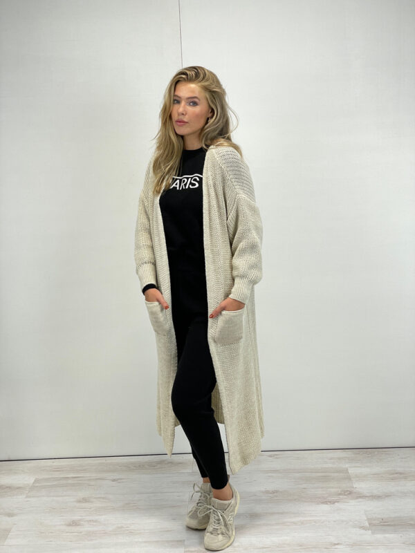 Beige "KYRA" Longline Waistcoast - Afbeelding 6