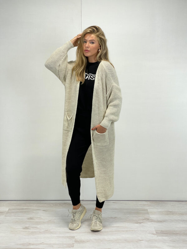 Beige "KYRA" Longline Waistcoast - Afbeelding 3