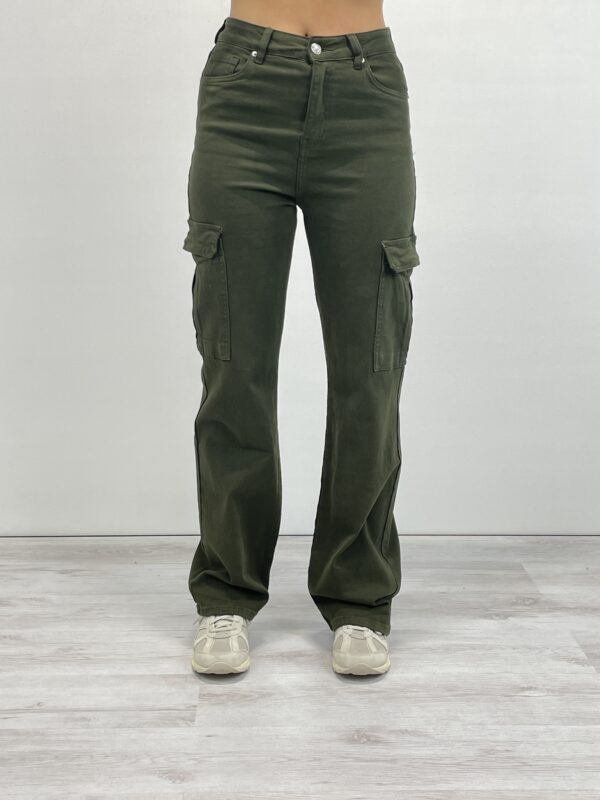 Navy Green "MILOU" Cargo High Waist Pants