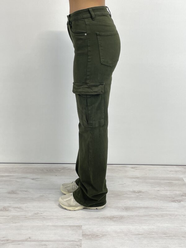 Navy Green "MILOU" Cargo High Waist Pants - Afbeelding 5