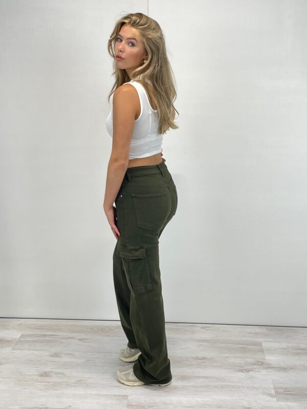 Navy Green "MILOU" Cargo High Waist Pants - Afbeelding 2